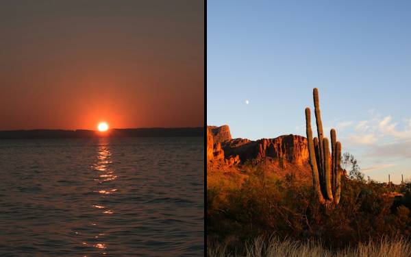 Lake Michigan at sunset beside the desert outside Phoenix